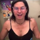 A woman wearing glasses records herself taking a shit while sitting on a toilet in 4 scenes. Nice, noisy, soft shitting sounds with funny comments and great facial expressions. About 4 minutes.